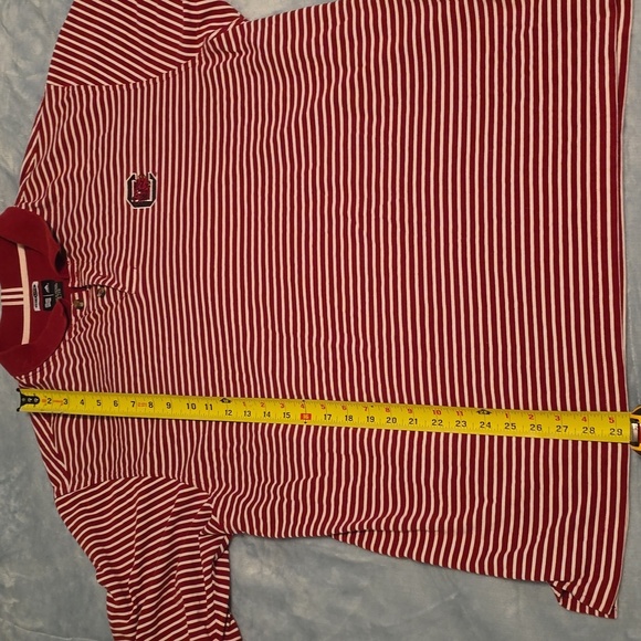 South Carolina Gamecocks Adidas Red and White Striped Golf Shirt Size XL (0728C) - Picture 3 of 5